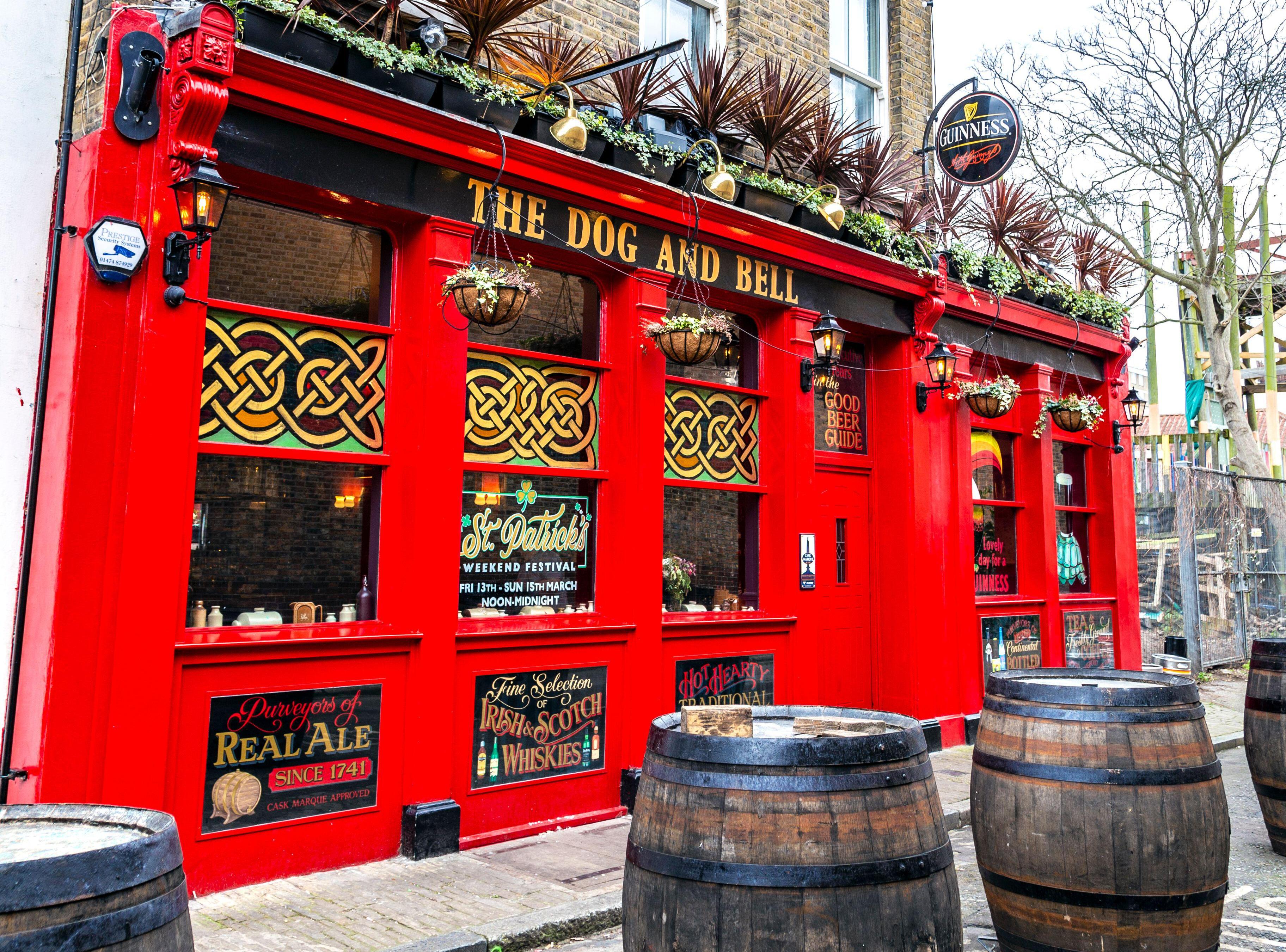 The Dog and Bell pub, Deptford, London, UK